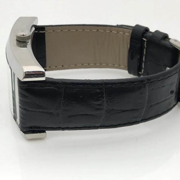 Emporio Armani Men Watch Black Leather Band Analog - Picture 5 of 8